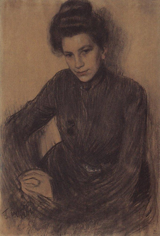 Борис Кустодиев Портрет З.Е.Прошинской. 1901